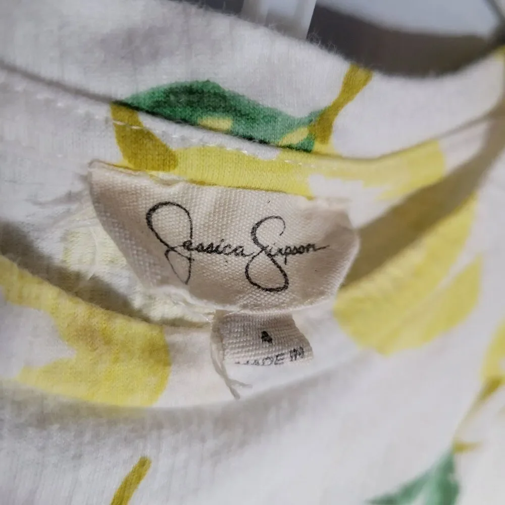 Jessica Simpson Lemon Print Shirt & Shorts Set Lightweight Pockets Size 4T